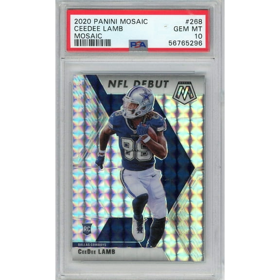 Graded 2020 Panini Mosaic CeeDee Lamb #268 Mosaic Rookie RC Football Card PSA 10 Gem Mint