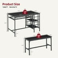 thumbnail image 2 of 3-Piece Dining Table Set for 4, Dining Table with 2 Benches, Kitchen Table and Chairs Set with 2 Storage Shelves, Wine Rack and Glass Holder for Small Space Kitchen Restaurant Bar, 2 of 8