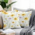 thumbnail image 2 of Yellow Daisy Flowers Leaf Outdoor Pillow Covers Pack of 2 Simple Style Watercolor Nature Waterproof Throw Pillow Covers Decorative Cushion Cases for Patio Garden Tent Balcony Couch 20x20 inch, 2 of 8