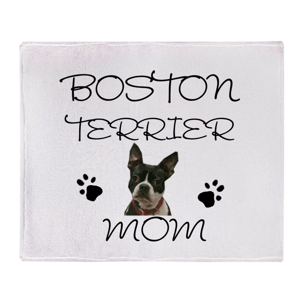 CafePress Boston Terrier Mom Soft Fleece Throw Blanket