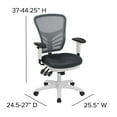 thumbnail image 5 of Flash Furniture Nicholas Mid-Back Dark Gray Mesh Multifunction Executive Swivel Ergonomic Office Chair with Adjustable Arms and White Frame, 5 of 16
