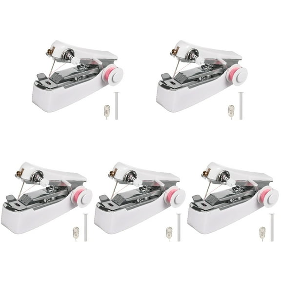 5pcs Handheld Sewing Machine Portable Mini Sewing Machine Diy Fabric Clothes Sewing Machine