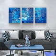 thumbnail image 3 of blue Abstract Canvas art Prints Wall Art Paintings for Living Room family kitchen Bedroom bathroom Wall decor modern Wall Artworks mountain Pictures Vintage wood grain 3 Piece Home Decoration posters, 3 of 7