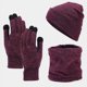 thumbnail image 2 of Conjunto de tres piezas de gorro de lana de invierno con bufanda y guantes de punto cálido de terciopelo, 2 of 6