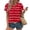 Red, variant on ATENAR T Shirts for Women Casual V Neck Womens Shirts Solid Color Tee Purple 2XL