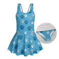 thumbnail image 6 of Tutolipy Bathing Suit, Dog Paw Bone Pattern One Piece Bathing Suit with Skirt, Built in Shorts Breathable Girls One Piece Swimsuit with Skirt for Beach Size 3-4 Years, 6 of 8