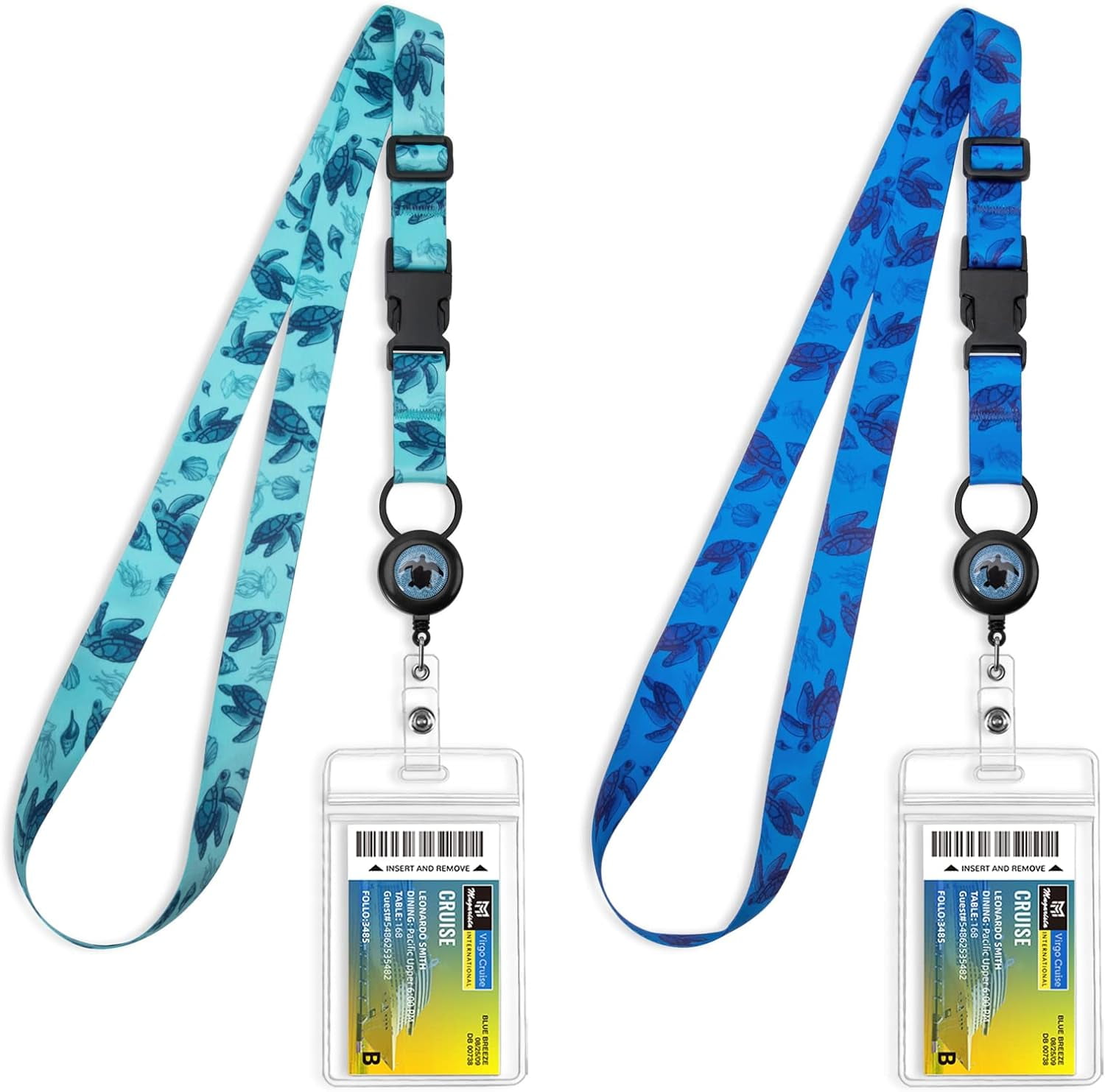 TrendMallOasis  Cruise Lanyards, Adjustable Lanyard with Retractable Reel, Waterproof ID Badge Holder for All Cruises Ships Key Cards, 2pack