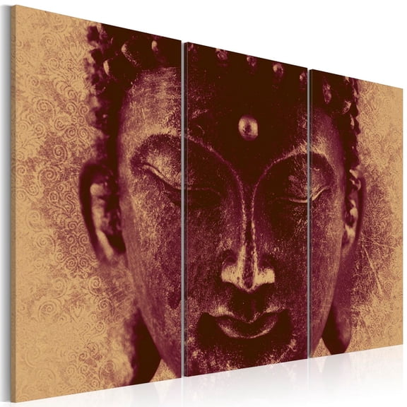 Tiptophomedecor Stretched Canvas Zen Art - Buddha Face - Stretched & Framed Ready To Hang Art