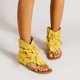 thumbnail image 1 of Sandalias femeninas estilo europeo y americano retro borla plana sandalias con punta hueca de gran tamaño, 1 of 4