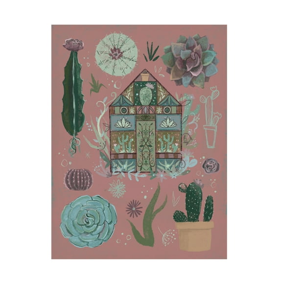 Canvas Wall Art - Christine Rotolo 'Garden Cactus' Wall Art for Living Room, Bedroom, or Office Décor by Trademark Fine Art - 14 x 19 Inches