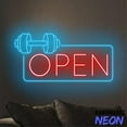 thumbnail image 5 of Handmadetneonsign Gym Fitness Open Neon Sign, Barbell Led Sign, Gym Open Wall Art, Weightlifting Wall Sign Decor 77050, 5 of 5