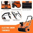 thumbnail image 6 of VECELO Corded Snow Blower, 18" 15Amp Electric Snow Remove Machine with 180° Chute Rotation & 2 Transport Wheels, 25’ Throwing Distance for Driveway, Sidewalk, Orange, 6 of 8