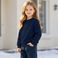 thumbnail image 5 of SELONE Kids Crewneck Sweatshirt Plain Long Sleeve Shirts Fleece Liner Ribbed Cuffs Pullover Comfywear Clothes 1-13Y, 5 of 9
