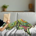 thumbnail image 3 of Owl Soft Flannel Fleece Throw Blanket, Ornate Colorful Owl Elements Eye Feather of Universe Psychedelic Artwork, Cozy Plush for Indoor and Outdoor Use, 70" x 90", Multicolor, by Ambesonne, 3 of 5