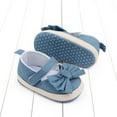 thumbnail image 4 of piuwrlz Antis Slip Shoes For Toddler Girls Bow Knot Prewalker Soft Antiskid Soft Sole Babys Shoe Blue Size 12, 4 of 6