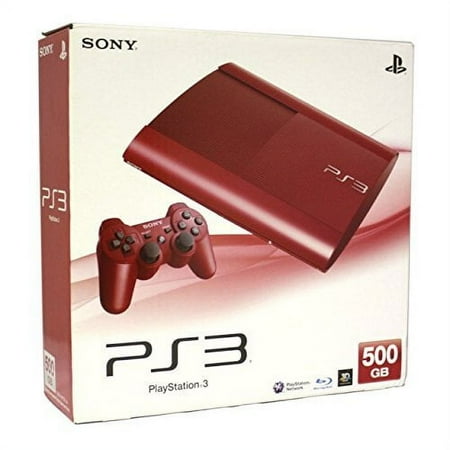 Restored Sony PlayStation 3 PS3 500GB Console Red (Refurbished)