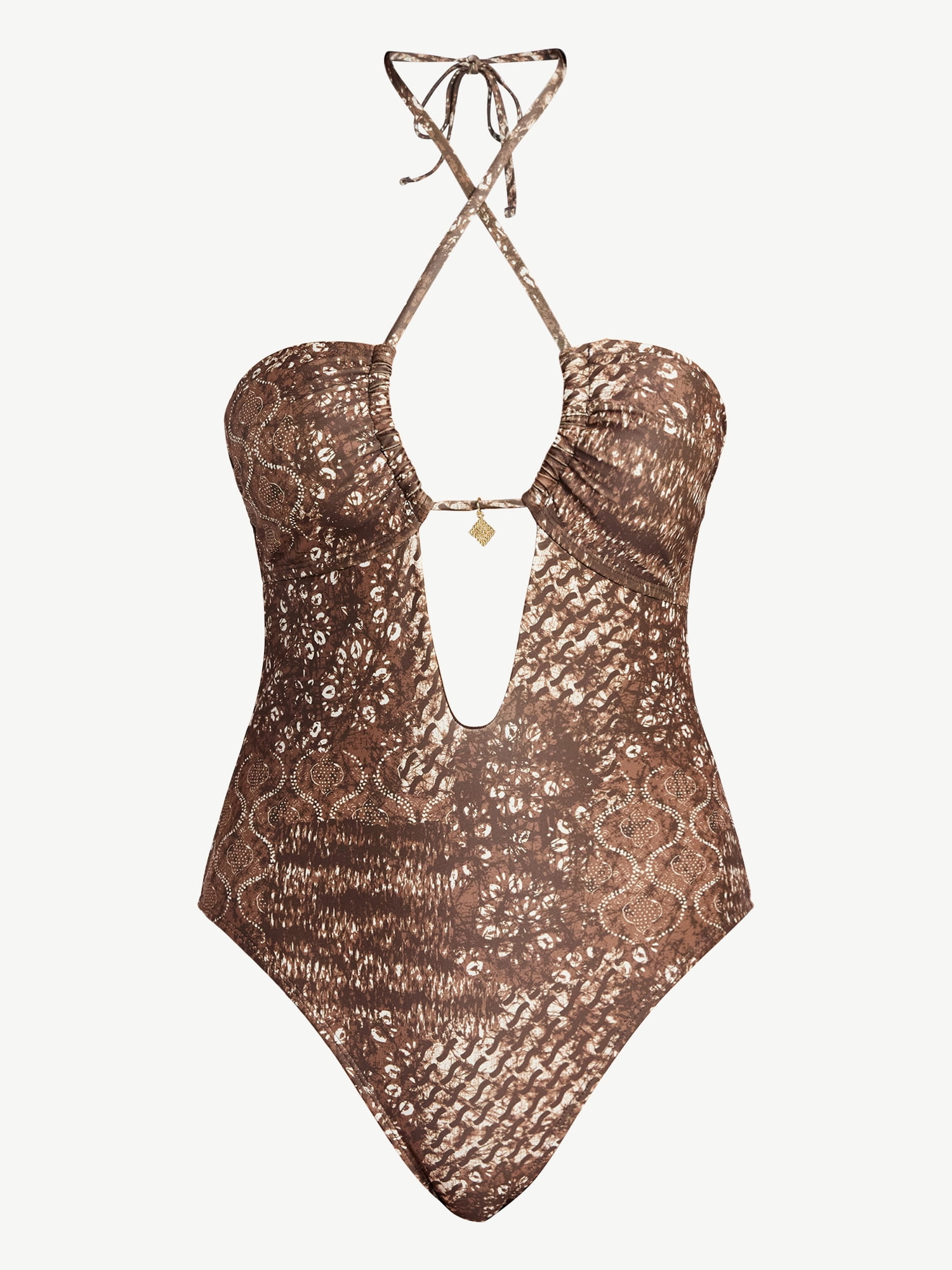 No Boundaries Halter One-Piece Swimsuit, Women’s XXS-XXL