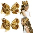 thumbnail image 1 of uds. De lazos para el pelo con purpurina brillante hechos a mano grandes de 6 ", pinzas de cocodrilo, accesorios para el cabello para niñas pequeñas y adolescentes, juego de 2 Ormromra  WMZL-1050-2, 1 of 5
