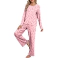 thumbnail image 2 of DreamFish Women's Pajama Set Long Sleeve Top and Pants with Pockets Soft Lightweight Sleepwear Loungewear, 2 of 3