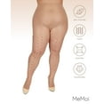 thumbnail image 6 of MeMoi Women's Pindot Sheer Curvy Control Top Tights - Womens - Female, 5X/6X, Nude-Black, 6 of 10