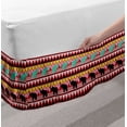 thumbnail image 2 of Elephant Bed Skirt, Abstract Pattern of an Animal Silhouette on a Background of Zigzags, Elastic Bedskirt Dust Ruffle Wrap Around for Bedding Decor, 4 Sizes, Vermilion and Multicolor, by Ambesonne, 2 of 2