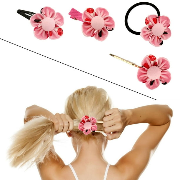 de accesorios l cabello de bricolaje Pinza l cabello Fácil de usar Manualidades de juguete 1 Juego de decoraciones de flores de regalo E Macarena Kits de accesorios de bricolaje para el cabello