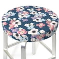 thumbnail image 3 of Kdxio Flowers Print Stool Covers Round,Stretch Round Bar Stool Covers Washable Bar Stool Cushion Slipcover for 12-15 Inch Chair, 3 of 7