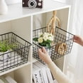 thumbnail image 7 of NOGIS 1 Pack Freezer Baskets Storage Bins Organizer, Refrigerator Farmhouse Wire Storage Baskets, Household Bin Basket with Handles for Kitchen Cabinets, Pantry, Freezer, Closets (Black Large), 7 of 7