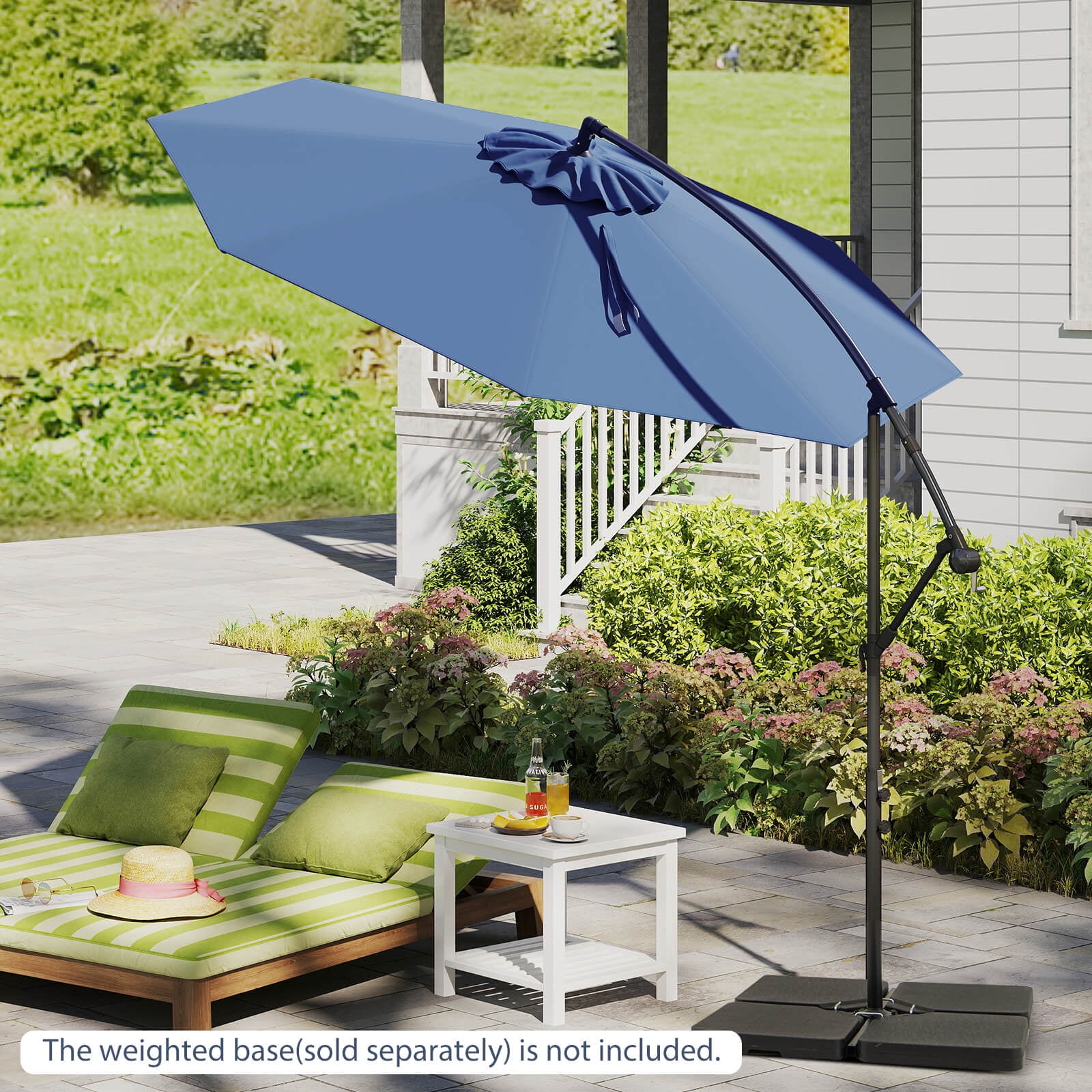 28 inch patio table with umbrella hole Vicllax Outdoor 28" Round Bar Table with Umbrella Hole and Storage She