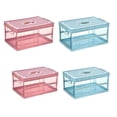 thumbnail image 1 of Car Trunk Storage Box Large Capacity Foldable for Organizing with PP Transparent Organizer Tidying Cargo Case Sundries Closet with Lid Handle 55L Pink, 1 of 8