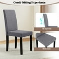 thumbnail image 4 of Gymax Dining Chair Set of 2 Fabric Upholstered Rubber Wood Legs Side Armless Dark Gray, 4 of 6