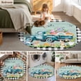 thumbnail image 5 of Round Rug 5Ft Washable Non-Slip, Easter Circle Area Rugs for Living Room Bedroom, Black Plaid Truck Eggs Bunny Spring Floral Gnomes Indoor Floor Mats Carpet Runner for Home Decor Aesthetic, 5 of 8