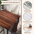 thumbnail image 4 of Wood Grain Square Tablecloth Fitted Table Cover with Elastic Edge Brown Plank Cloth Washable Tablecloths Wipe Clean for Indoor Outdoor Home Farmhouse, Fit for 32"x32" Tables, Style-16, 4 of 4