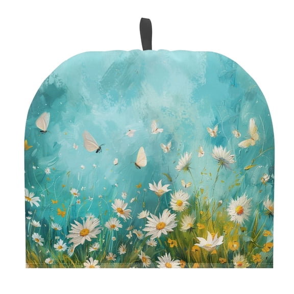 HELLHERO Teapot Cover Insulation Waterproof and Dustproof Polyester Canvas, Butterfly Daisy