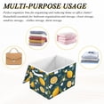 thumbnail image 6 of Yayeee Collapsible Cube Storage Bin with Lid Fabric Closet Decorative Basket with Handles, Green Lemons, 6 of 7