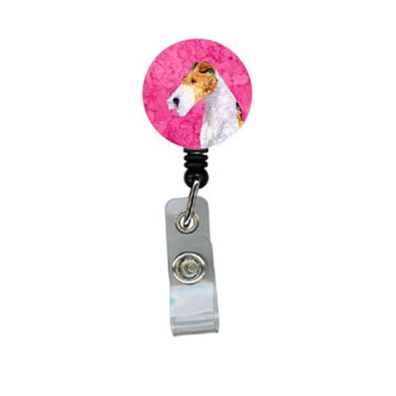 Carolines Treasures SS4754-PK-BR Fox Terrier Retractable Badge Reel Or Id Holder With Clip