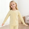 thumbnail image 4 of LOCHEX Kids Boy Girl Thermal Underwear Spring Solid Color Long-sleeved Round Neck Pullover Tops Base Shirt Gift for Your Children,Yellow A,9M, 4 of 6