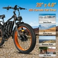 thumbnail image 5 of TUTTIO Adria26 Electric Mountain Bike for Adults Teen, 5000W Men Off-Road Ebike, 26" Fat Tire Full Suspension Electric Bicycles, 7 Speed, 52V 30Ah Battery, Max 46Mph UL2849, 5 of 8