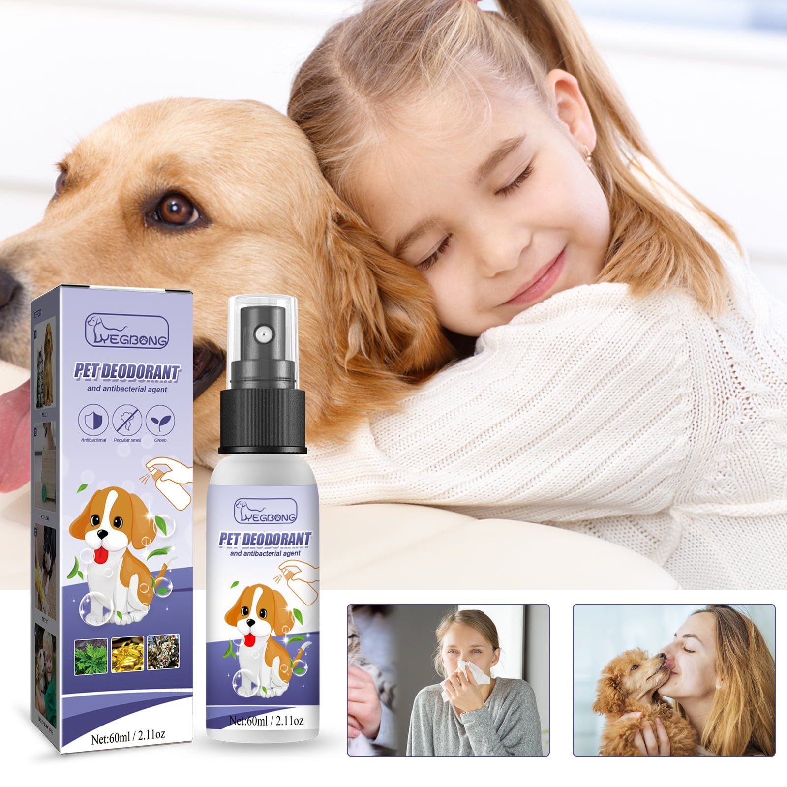 Dog Deodorizing Spray, Pets Super Deodorizing Spray for Dogs, Odor
