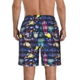 thumbnail image 3 of Kdxio Sea Inhabitans and Herb Pattern Mens Casual Shorts - Drawstring Summer Beach Sports Shorts for Men, 3 of 9
