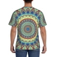 thumbnail image 3 of Bixox Men's Round Mandala1 Printed Short Sleeve Skinny Athletic T-Shirt, 3 of 6