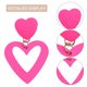 thumbnail image 3 of Pendientes colgantes con forma de corazón para mujer, regalo de joyería ahuecado para niñas (rosa), 3 of 4