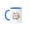 Blue/White, variant on 3drose, Floral Blessed Amma Pretty Pink Flowers - Mom in Other Languages, 11oz Magic Transforming Mug