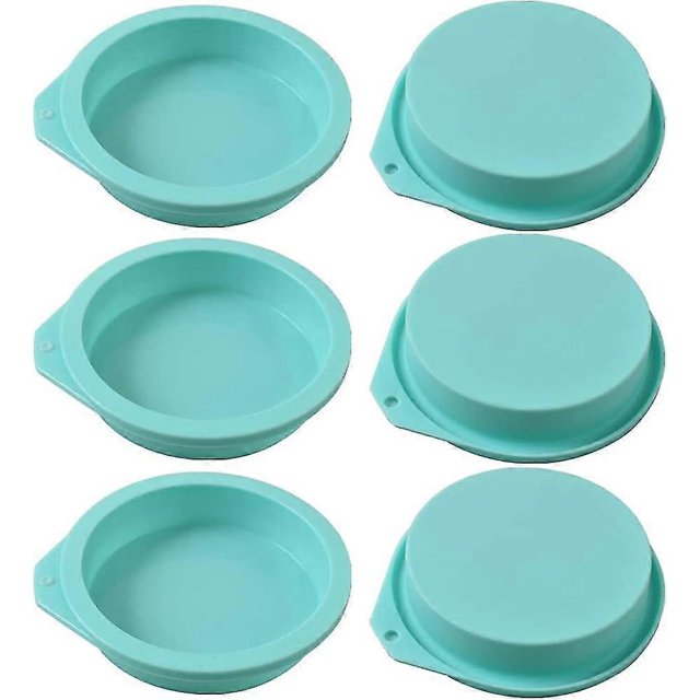 Round Silicone Cake Molds, 6 Pack Non-stick Silicone Mold For Baking, Cakes, Muffins And Resin Coasters - 4