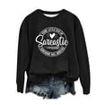 thumbnail image 2 of WTXUE Sweat à Capuche Sans Capuche Rétro Simple à Col Rond Imprimé en Anglais "Your Little Of Sarcastic Sunshine Is Arrivé" Coupe Décontractée (Femmes) Taille g, 2 of 7