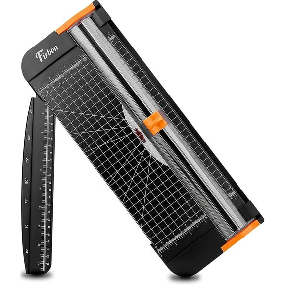 A4 Paper Cutter 12 Inch Titanium Paper Trimmer Scrapbooking Tool with Automatic Security Safeguard and Side Ruler for Craft Paper, Coupon, Label and Cardstock (Black)