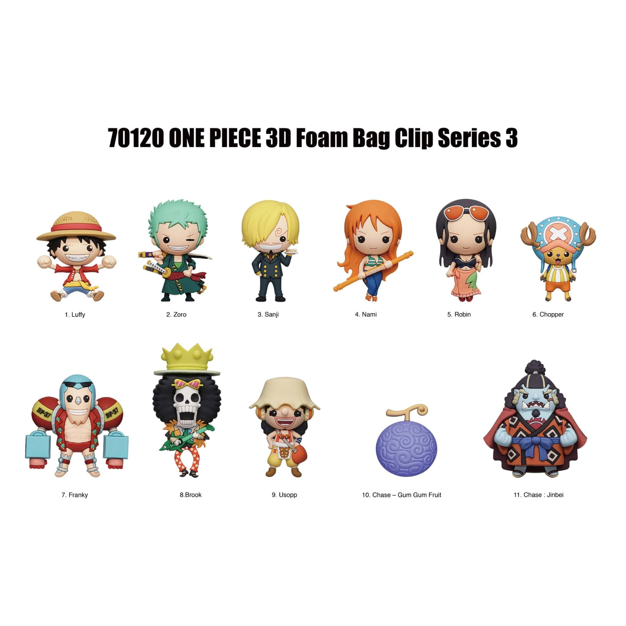 grumpipi グランピピ　1ダース アソート ボックス シュリンク付き One Piece 3D Foam Bag Clip, Series 4 - Monogram International Inc.