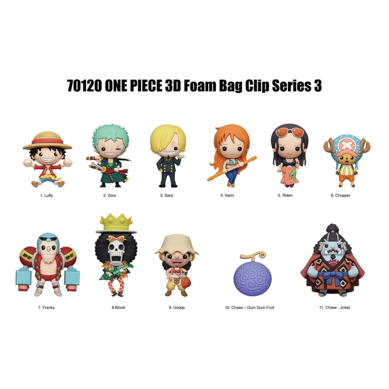 Monogram One Piece Series 3 Figural Bag Clip 2-inch Mystery Pack
