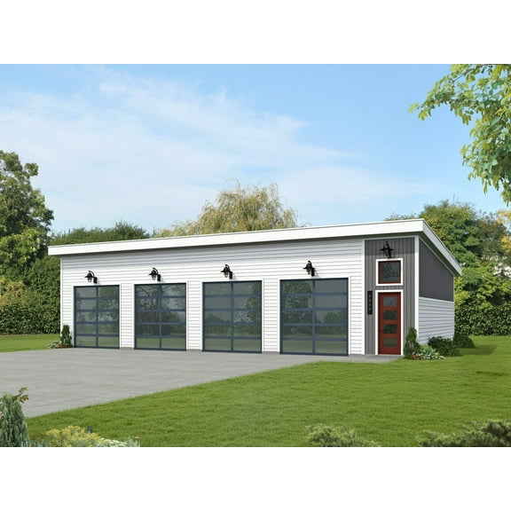 763-1800: Garage Modern 0 Bed, 0 Bath Luxury Home Plan, 0 Sq Ft: Full Blueprints with License to Build by Home Plan Marketplace - Lesuto