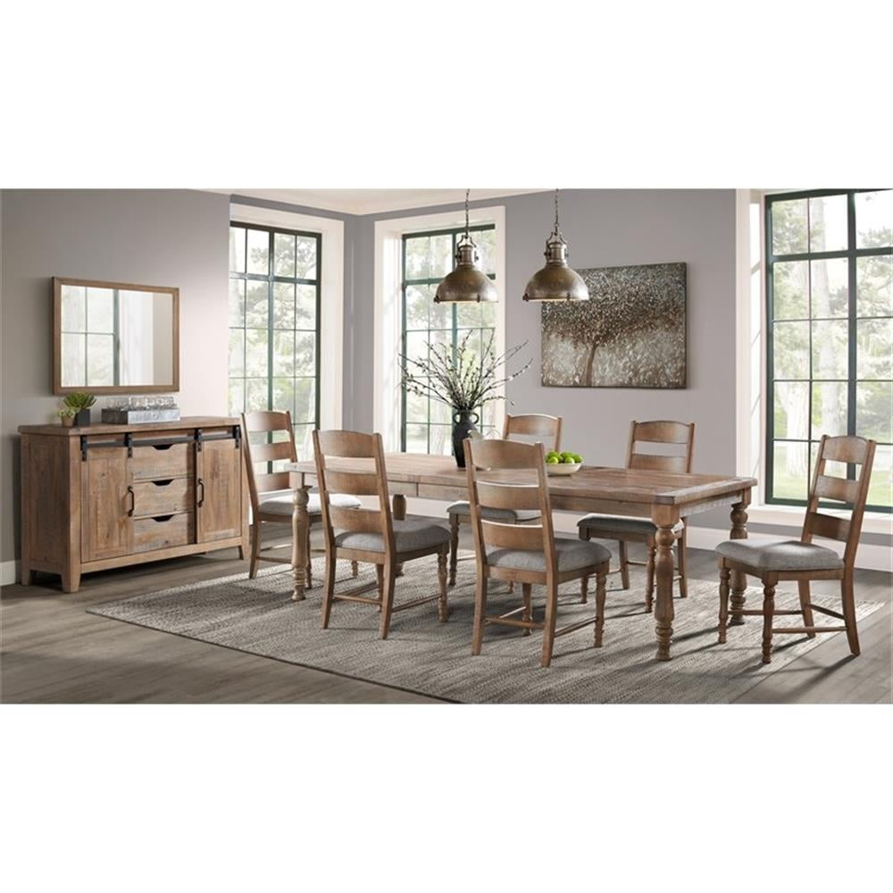 Pemberley Row Solid Pine Brown Dining Table Rectangular 94" Unassembled